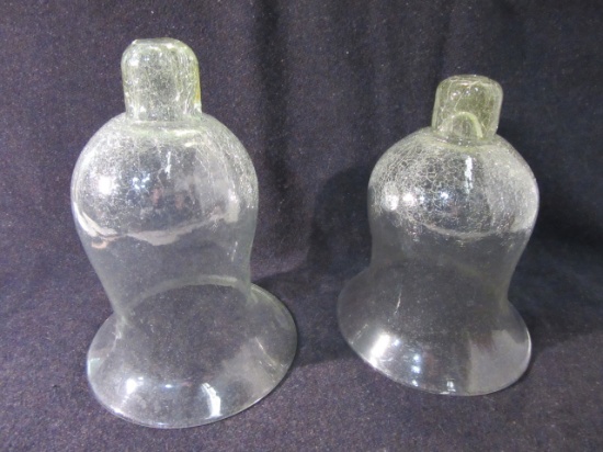 2 Crackled Glass Domes