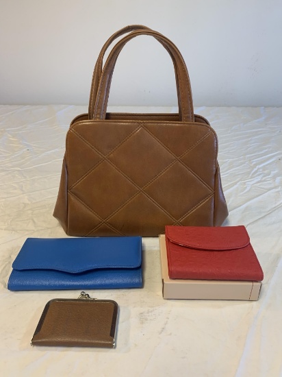 Vintage Brown Purse with Wallet and coin purse