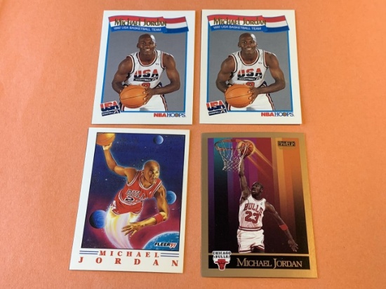 Lot of 4 MICHAEL JORDAN Basketball Cards