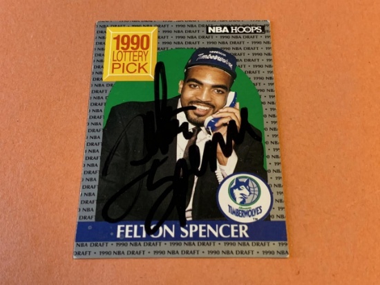 FELTON SPENCER 1990-91 Hoops AUTOGRAPH Card