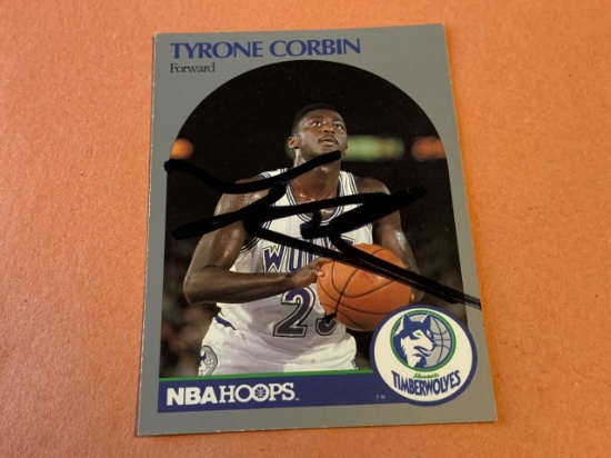 TYRONE CORBIN 1990-91 Hoops AUTOGRAPH Card