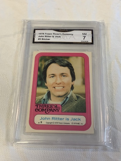 1978 Three's Company JOHN RITTER Sticker Graded 7