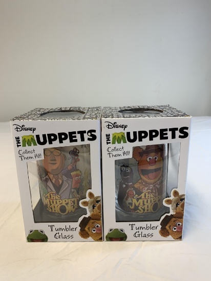 Lot of 2 Disney THE MUPPETS Tumbler Glasses NEW