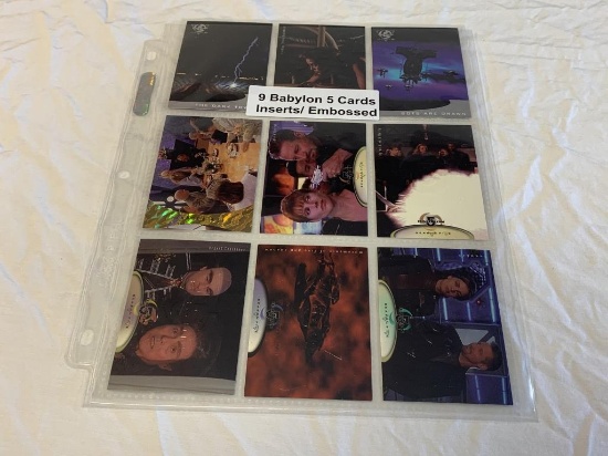 Lot of 9 BABYLON 5 Inserts & Embossed Cards