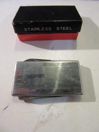 Stainless Steel Pocket Knife Money Clip With Box
