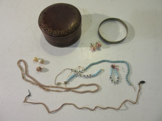 Misc. Costume Jewelry Pieces In Round Box