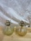 Lot of 2 Glass Oil Lamps With Square Designs