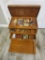 Large Vintage Wood Tackle Box