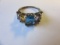 .925 Silver 3.3g Size 6.5 Gold-Tone 5 Stone Ring