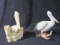 Lot of 2 Small Pelican Figurines