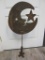 Rustic Metal Moon With Star Yard Art