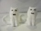 Set of 2 Vintage Ceramic Cat Figurines