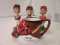 Lot of 3 Jockey Bobbleheads and a Seabiscuit Mug
