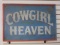 Cowgirl Heaven Wooden Sign 31.75