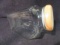 Vintage Wood Lid Slant Glass Apothecary Jar