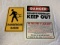Lot of 3 Humorous Plastic Signs