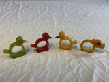 4 Vintage Bakelite Napkin Ring Holders