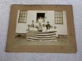 Antique Photo  Children Holding a 48 Star US Flag