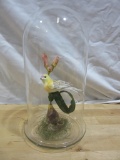 Fake Bird In a Glass Dome Decor