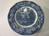 5 Liberty Blue Independence Hall Plates