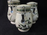 Set of 3 Oneida Oliveto Ceramic Jars