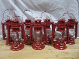 Lot of 7 Red Oil Lanterns