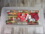 Large Bin of Christmas Wrapping, Bags, Bows