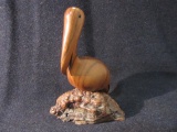 Wood Eye Wood Pelican Figurine
