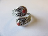.925 Silver 6.4g Size 10 Red Jasper Ring