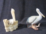 Lot of 2 Small Pelican Figurines