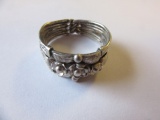 .925 Silver 4.7g Size 8.5 3-Flower Design Ring