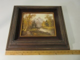 Stream Running Through Forest Oil Painting by King