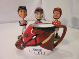 Lot of 3 Jockey Bobbleheads and a Seabiscuit Mug