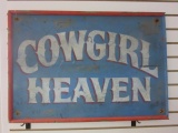 Cowgirl Heaven Wooden Sign 31.75