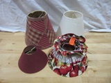 Lot of 4 Small Fabric Lampshades