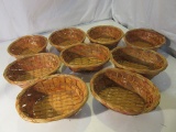 Set of 9 Orange Wicker Baskets