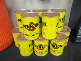 Lot of 12 Cans of Vintage Pennzoil Z-7 Motor Oil