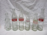 Lot of 11 Vintage Empty Glass Coca-Cola Bottles
