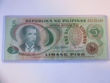 1949 Philippines 5 Piso Banknote