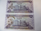 Pair of 2003 Central Bank of Iraq 50 Dinars
