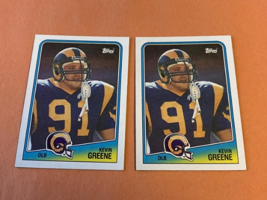 (2) KEVIN GREENE 1988 Topps Football ROOKIE Cards