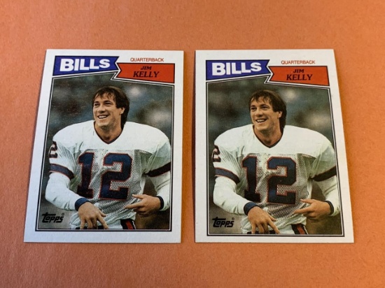 (2) JIM KELLY Bills 1987 Topps Football ROOKIES