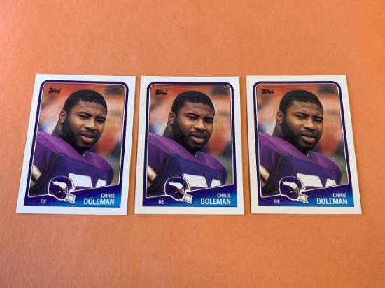 (3) CHRIS DOLEMAN Vikings 1988 Topps Football RC