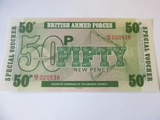 British Armed Forces 50 New Pence Special Voucher