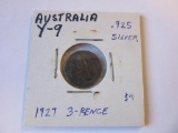 1927 .925 Silver Australian 3-Pence Coin