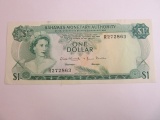 1968 Bahamas Monetary Authority $1 Banknote