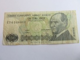 1970 Turkish 10 Lira Banknote