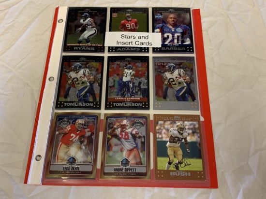 Lot of 18 STARS & INSERTS, RC Football Cards