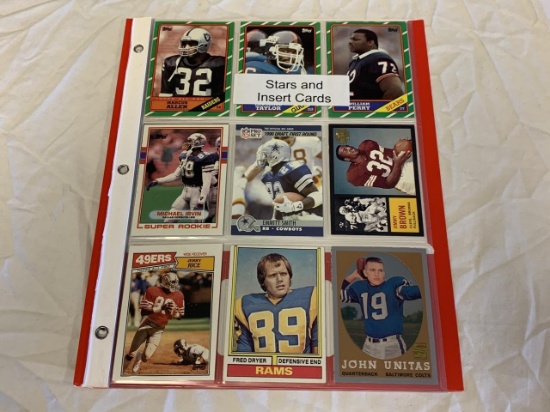 Lot of 18 STARS & INSERTS, RC Football Cards
