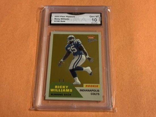 RICKEY WILLIAMS 2002 Platinum GOLD 5/100 Graded 10